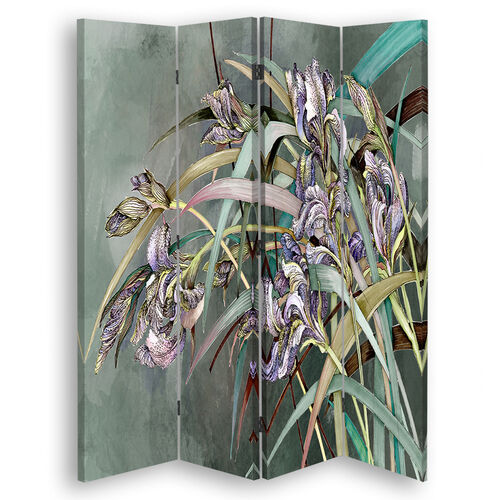 Rumsdelare Dubbelsidig, Irisblommor i vinden - (145x170)