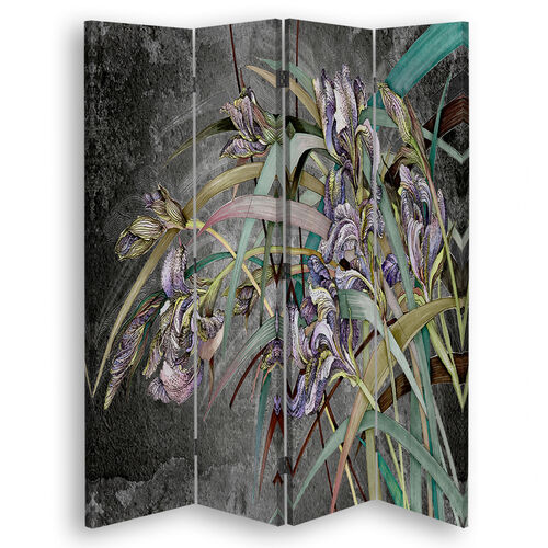 Rumsdelare Dubbelsidig, Irisblommor i vinden - (145x170)