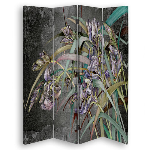 Rumsdelare Dubbelsidig, Irisblommor i vinden - (145x170)
