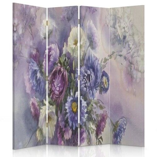 Rumsdelare Dubbelsidig, Lila bukett med blommor - (145x170)