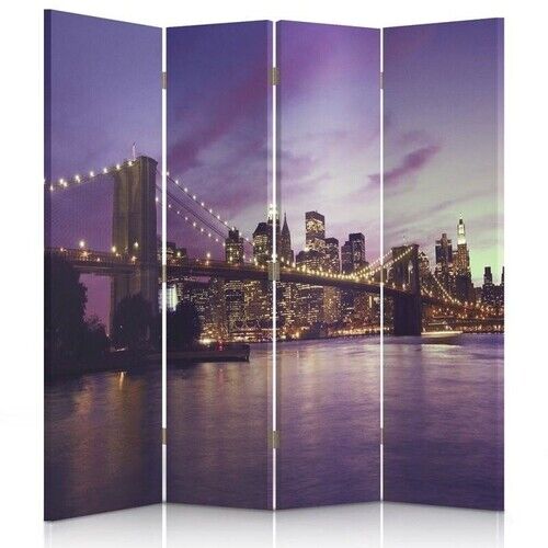 Rumsdelare Dubbelsidig, New York Manhattan Solnedgång - (145x170)