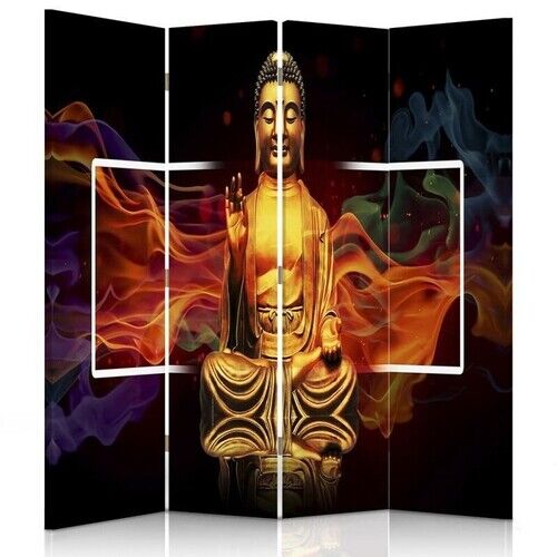Rumsdelare Dubbelsidig, Buddha Guld Abstraktion - (145x170)