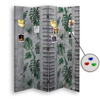 Rumsavdelare dubbelsidig PIN IT, Monstera blad natur - (145x170)