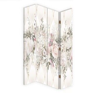 Rumsavdelare Dubbelsidig roterbar, Boho blommor natur - (145x170)