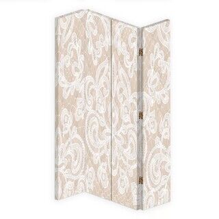 Rumsavdelare Dubbelsidig roterbar, Elegant retro beige - (145x170)