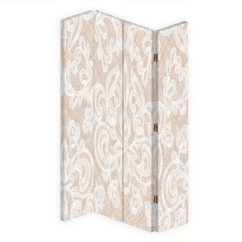Rumsavdelare Dubbelsidig roterbar, Elegant retro beige - (145x170)
