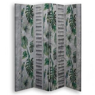 Rumsavdelare Dubbelsidig roterbar, Monstera blad natur - (145x170)