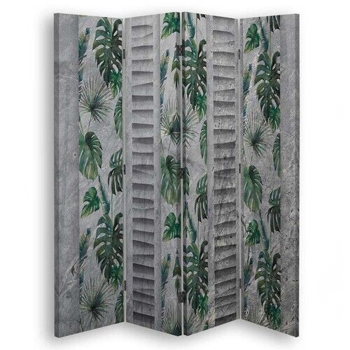 Rumsavdelare Dubbelsidig roterbar, Monstera blad natur - (145x170)