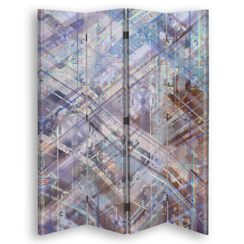 Rumsavdelare Dubbelsidig roterbar, Abstrakta geometriska former - (145x170)