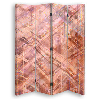 Rumsavdelare Dubbelsidig roterbar, Abstrakta geometriska former - (145x170)