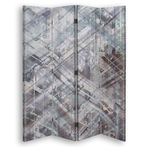 Rumsavdelare Dubbelsidig roterbar, Abstrakta geometriska former - (145x170)