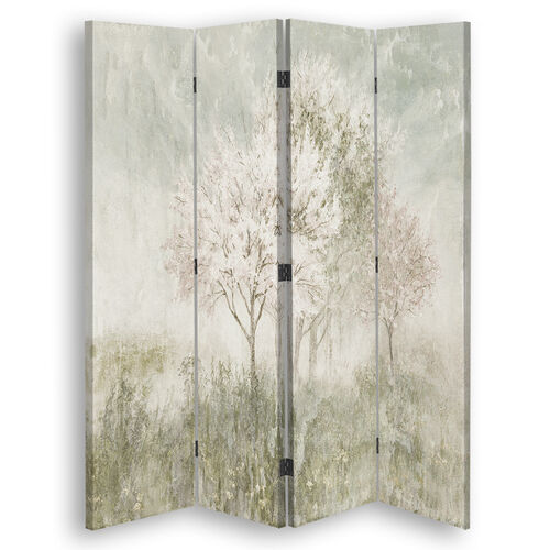 Rumsavdelare Dubbelsidig roterbar, Ett blommande träd på ängen - (145x170)