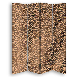 Rumsavdelare Dubbelsidig roterbar, Mönster Leopard Leopard Pelfpatches - (145x170)