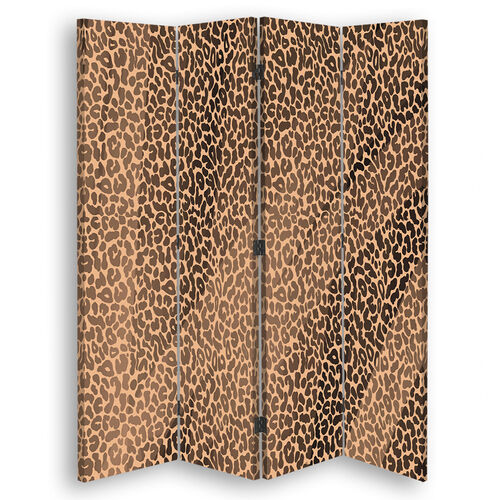 Rumsavdelare Dubbelsidig roterbar, Mönster Leopard Leopard Pelfpatches - (145x170)