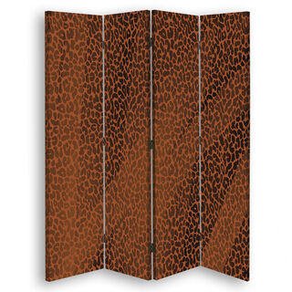 Rumsavdelare Dubbelsidig roterbar, Mönster Leopard Leopard Pelfpatches - (145x170)