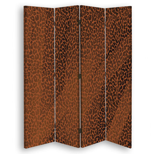 Rumsavdelare Dubbelsidig roterbar, Mönster Leopard Leopard Pelfpatches - (145x170)