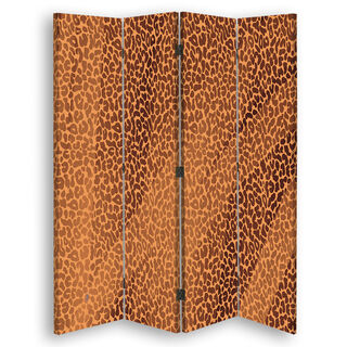 Rumsavdelare Dubbelsidig roterbar, Mönster Leopard Leopard Pelfpatches - (145x170)