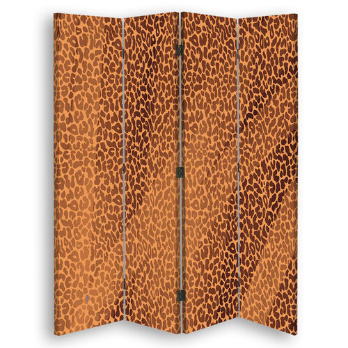 Rumsavdelare Dubbelsidig roterbar, Mönster Leopard Leopard Pelfpatches - (145x170)