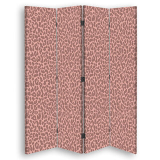 Rumsavdelare Dubbelsidig roterbar, Mönster Leopard Leopard Pelfpatches - (145x170)