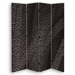 Rumsavdelare Dubbelsidig roterbar, Mönster Leopard Leopard Pelfpatches - (145x170)
