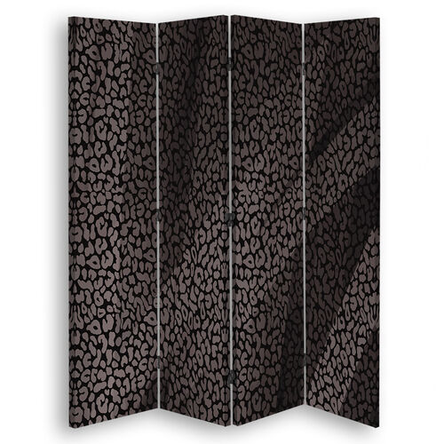 Rumsavdelare Dubbelsidig roterbar, Mönster Leopard Leopard Pelfpatches - (145x170)