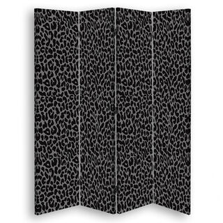Rumsavdelare Dubbelsidig roterbar, Mönster Leopard Leopard Pelfpatches - (145x170)