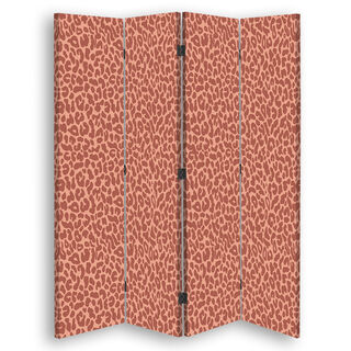 Rumsavdelare Dubbelsidig roterbar, Mönster Leopard Leopard Pelfpatches - (145x170)