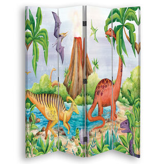 Rumsavdelare Dubbelsidig roterbar, Dinosaurie vid sjön - (145x170)
