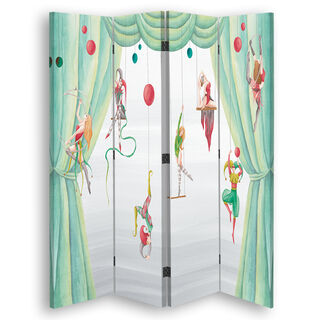 Rumsavdelare Dubbelsidig roterbar, Cirkus Acrobat - (145x170)