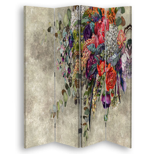 Rumsavdelare Dubbelsidig roterbar, Bukett av blommor - (145x170)