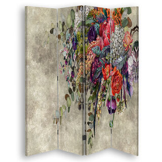 Rumsavdelare Dubbelsidig roterbar, Bukett med blommor - (145x170)