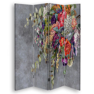 Rumsavdelare Dubbelsidig roterbar, Bukett med blommor - (145x170)