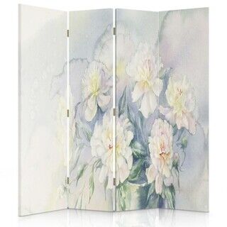 Rumsavdelare Dubbelsidig roterbar, Pastellfärgad blombukett - (145x170)