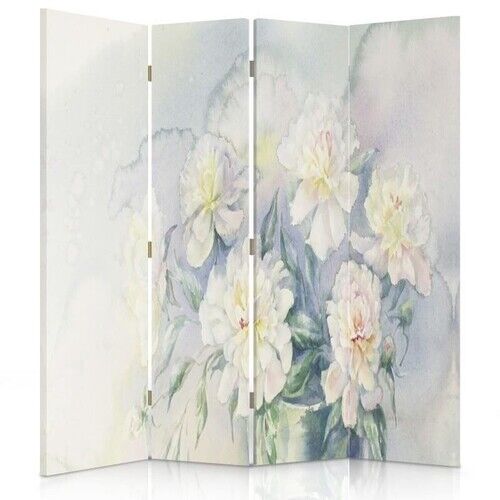 Rumsavdelare Dubbelsidig roterbar, Pastellfärgad blombukett - (145x170)