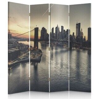 Rumsavdelare Dubbelsidig roterbar, New York City Brooklyn Bridge - (145x170)