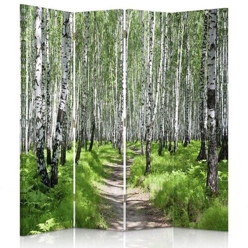 Rumsavdelare Dubbelsidig roterbar, Björkskog natur - (145x170)