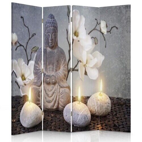 Rumsavdelare Dubbelsidig roterbar, Buddha ZEN-blomma - (145x170)