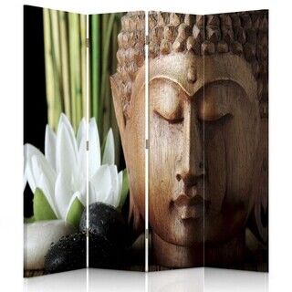 Rumsavdelare Dubbelsidig roterbar, Buddhas ansikte Blommor - (145x170)