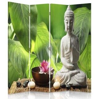 Rumsavdelare Dubbelsidig roterbar, Buddhas löv Blommor - (145x170)