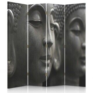 Rumsavdelare Dubbelsidig roterbar, Buddhas ansikte i sten - (145x170)