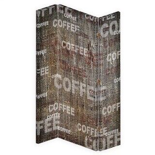 Rumsavdelare Dubbelsidig roterbar, Kaffe Vintage Retro Inskription - (145x170)