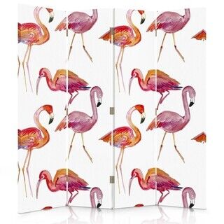 Rumsavdelare Dubbelsidig roterbar, Flamingos - (145x170)
