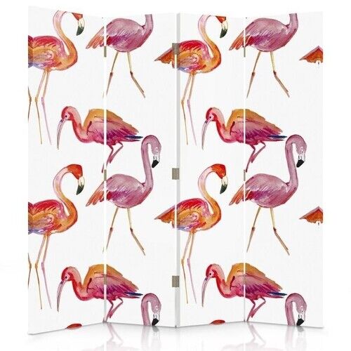 Rumsavdelare Dubbelsidig roterbar, Flamingos - (145x170)