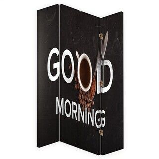Rumsavdelare Dubbelsidig roterbar, God morgon kaffe - (145x170)