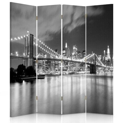 Rumsavdelare Dubbelsidig roterbar, Panorama av Brooklyn Bridge - (145x170)