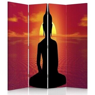 Rumsavdelare Dubbelsidig roterbar, Buddha Meditation Zen Spa - (145x170)