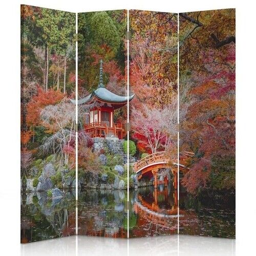Rumsavdelare Dubbelsidig roterbar, Japansk trädgård - (145x170)