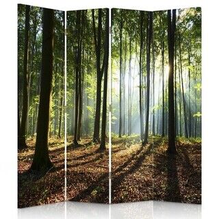 Rumsavdelare Dubbelsidig roterbar, Grön skog och natur - (145x170)