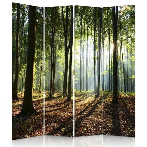 Rumsavdelare Dubbelsidig roterbar, Grön skog och natur - (145x170)