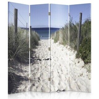 Rumsavdelare Dubbelsidig roterbar, Hav Strand Sand Gräs - (145x170)